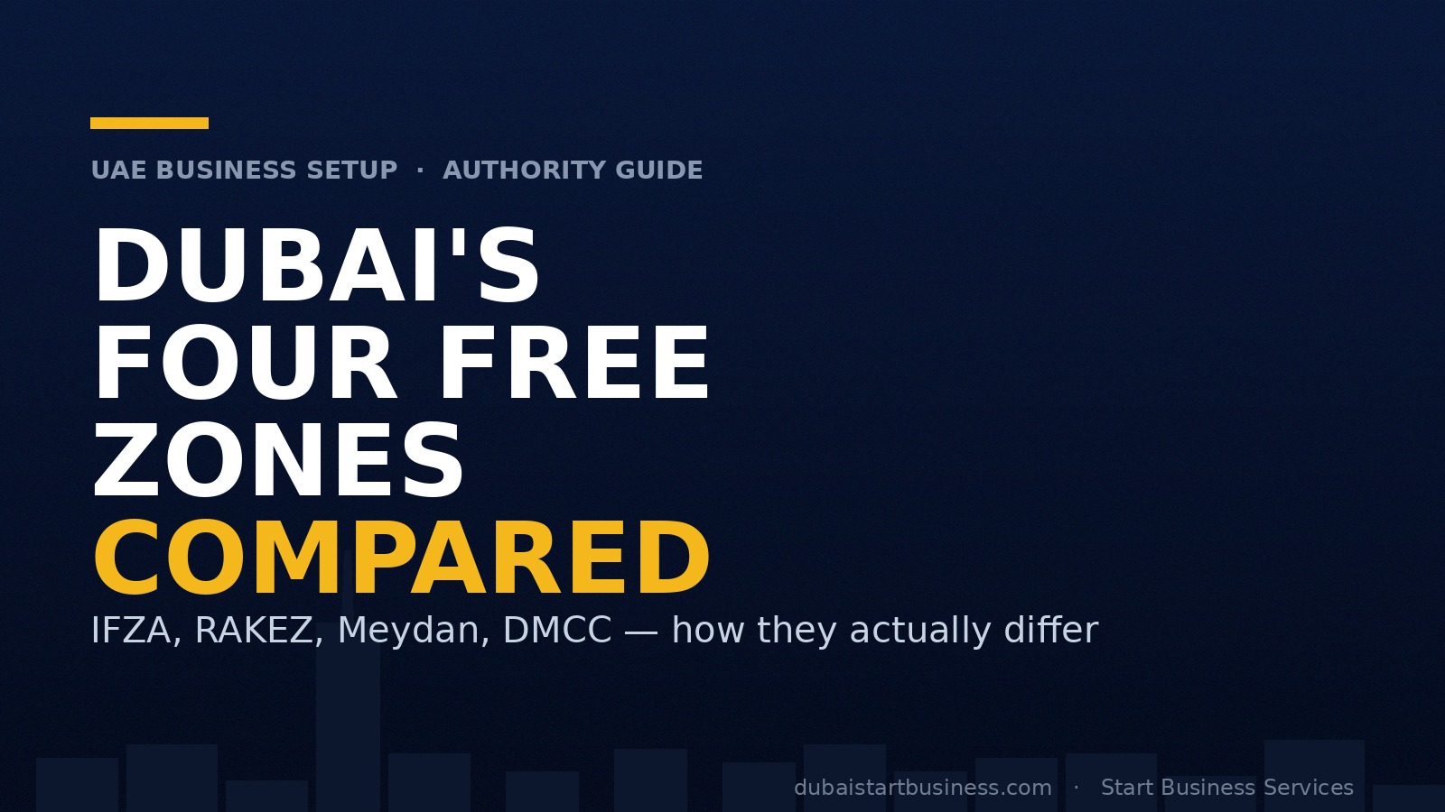 IFZA vs RAKEZ vs Meydan vs DMCC