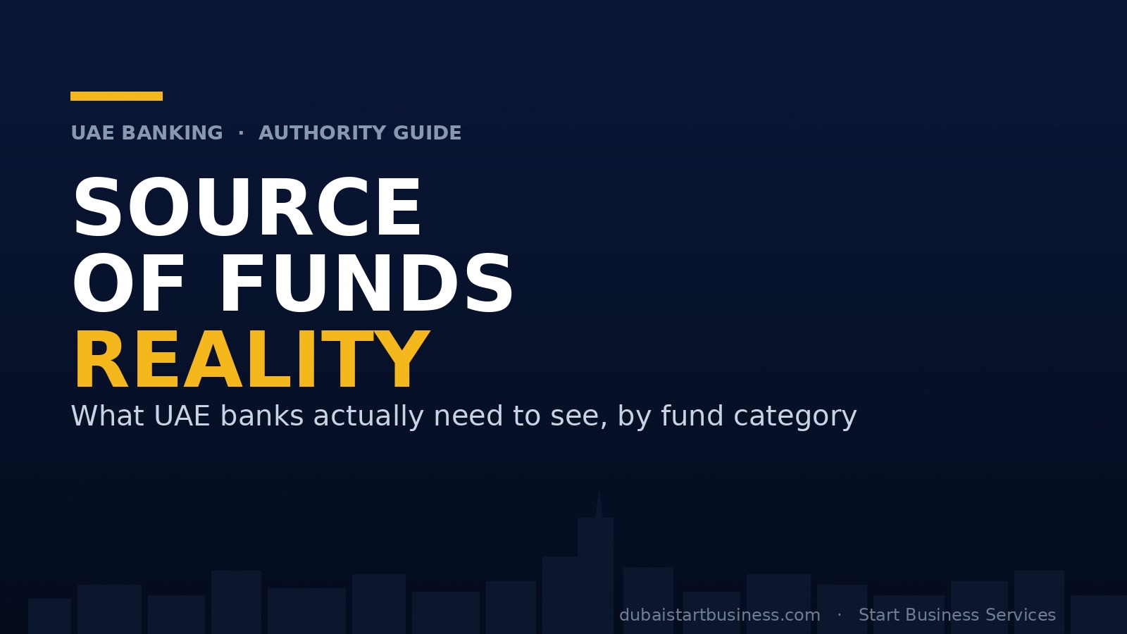 Source-of-funds documentation reality for UK founders — what UAE banks actually need to see, by fund category